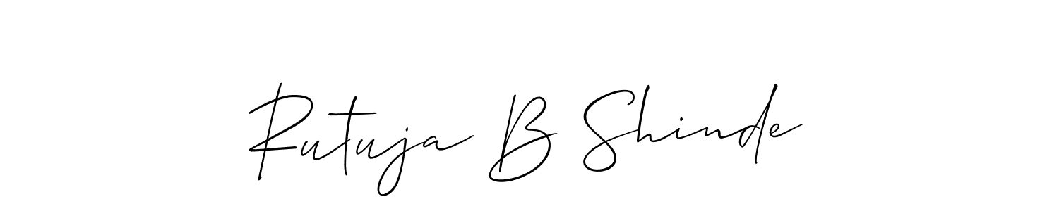 Make a beautiful signature design for name Rutuja B Shinde. With this signature (Allison_Script) style, you can create a handwritten signature for free. Rutuja B Shinde signature style 2 images and pictures png