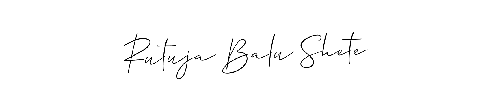 How to make Rutuja Balu Shete signature? Allison_Script is a professional autograph style. Create handwritten signature for Rutuja Balu Shete name. Rutuja Balu Shete signature style 2 images and pictures png