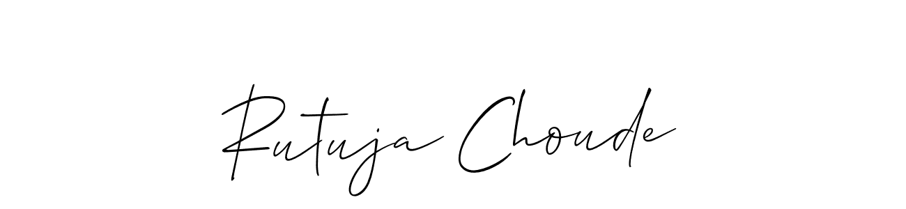 How to make Rutuja Choude name signature. Use Allison_Script style for creating short signs online. This is the latest handwritten sign. Rutuja Choude signature style 2 images and pictures png