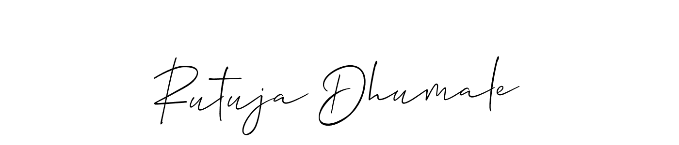 Make a short Rutuja Dhumale signature style. Manage your documents anywhere anytime using Allison_Script. Create and add eSignatures, submit forms, share and send files easily. Rutuja Dhumale signature style 2 images and pictures png