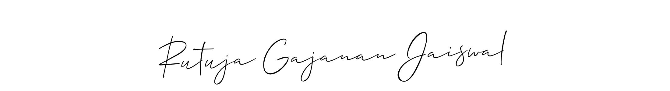 How to make Rutuja Gajanan Jaiswal signature? Allison_Script is a professional autograph style. Create handwritten signature for Rutuja Gajanan Jaiswal name. Rutuja Gajanan Jaiswal signature style 2 images and pictures png
