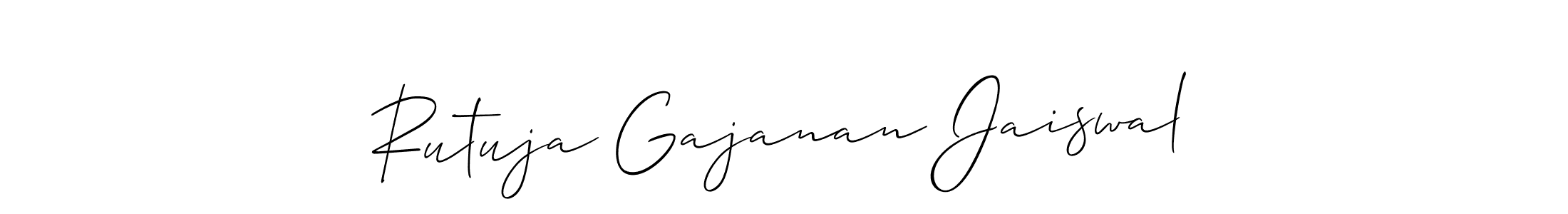 It looks lik you need a new signature style for name Rutuja Gajanan Jaiswal. Design unique handwritten (Allison_Script) signature with our free signature maker in just a few clicks. Rutuja Gajanan Jaiswal signature style 2 images and pictures png