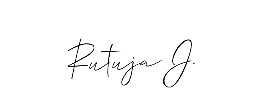 Also we have Rutuja J. name is the best signature style. Create professional handwritten signature collection using Allison_Script autograph style. Rutuja J. signature style 2 images and pictures png