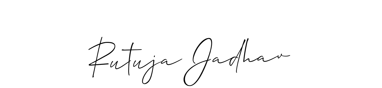 Make a beautiful signature design for name Rutuja Jadhav. With this signature (Allison_Script) style, you can create a handwritten signature for free. Rutuja Jadhav signature style 2 images and pictures png