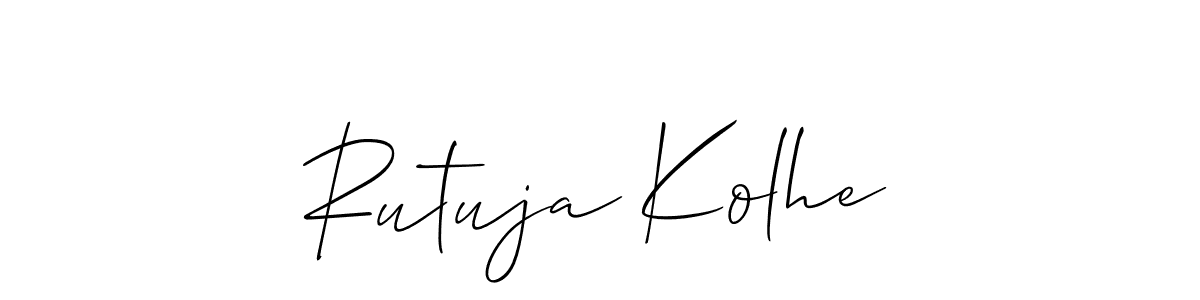 Similarly Allison_Script is the best handwritten signature design. Signature creator online .You can use it as an online autograph creator for name Rutuja Kolhe. Rutuja Kolhe signature style 2 images and pictures png