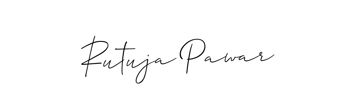 Also we have Rutuja Pawar name is the best signature style. Create professional handwritten signature collection using Allison_Script autograph style. Rutuja Pawar signature style 2 images and pictures png
