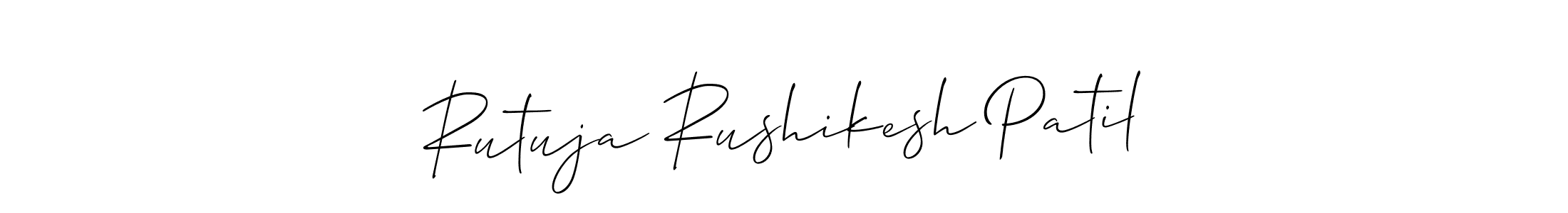 How to make Rutuja Rushikesh Patil signature? Allison_Script is a professional autograph style. Create handwritten signature for Rutuja Rushikesh Patil name. Rutuja Rushikesh Patil signature style 2 images and pictures png