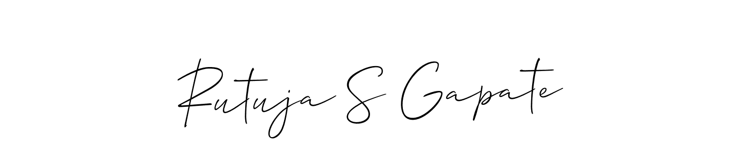 Design your own signature with our free online signature maker. With this signature software, you can create a handwritten (Allison_Script) signature for name Rutuja S Gapate. Rutuja S Gapate signature style 2 images and pictures png