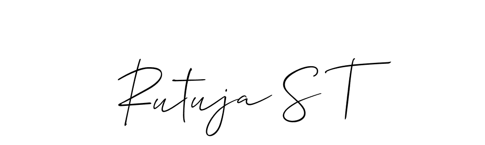 Similarly Allison_Script is the best handwritten signature design. Signature creator online .You can use it as an online autograph creator for name Rutuja S T. Rutuja S T signature style 2 images and pictures png
