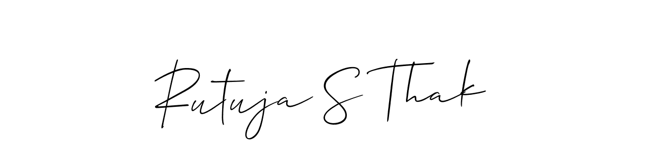 It looks lik you need a new signature style for name Rutuja S Thak. Design unique handwritten (Allison_Script) signature with our free signature maker in just a few clicks. Rutuja S Thak signature style 2 images and pictures png