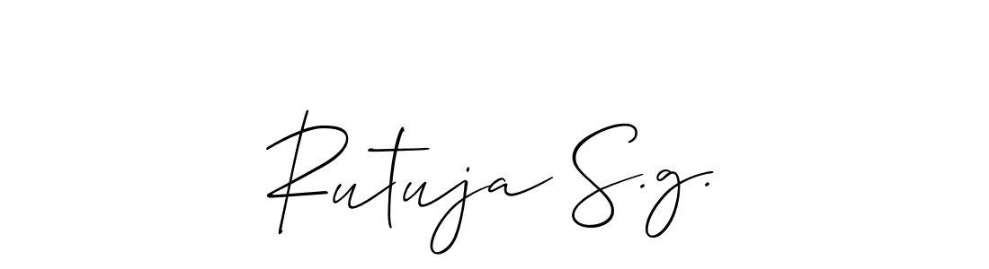 Also You can easily find your signature by using the search form. We will create Rutuja S.g. name handwritten signature images for you free of cost using Allison_Script sign style. Rutuja S.g. signature style 2 images and pictures png