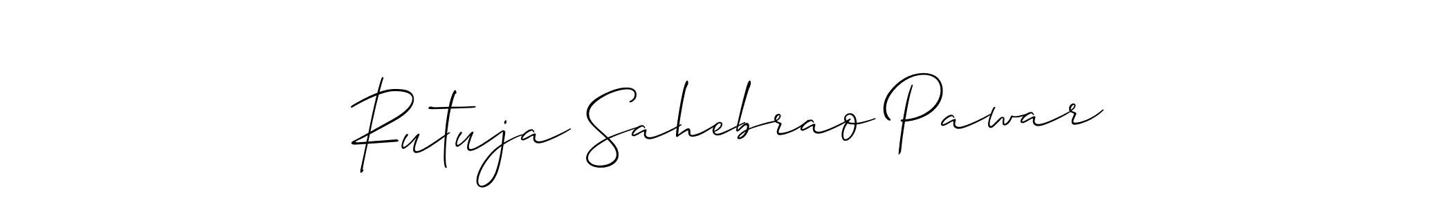 How to make Rutuja Sahebrao Pawar signature? Allison_Script is a professional autograph style. Create handwritten signature for Rutuja Sahebrao Pawar name. Rutuja Sahebrao Pawar signature style 2 images and pictures png