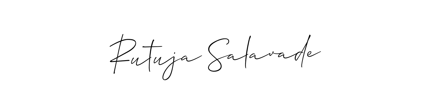 How to Draw Rutuja Salavade signature style? Allison_Script is a latest design signature styles for name Rutuja Salavade. Rutuja Salavade signature style 2 images and pictures png