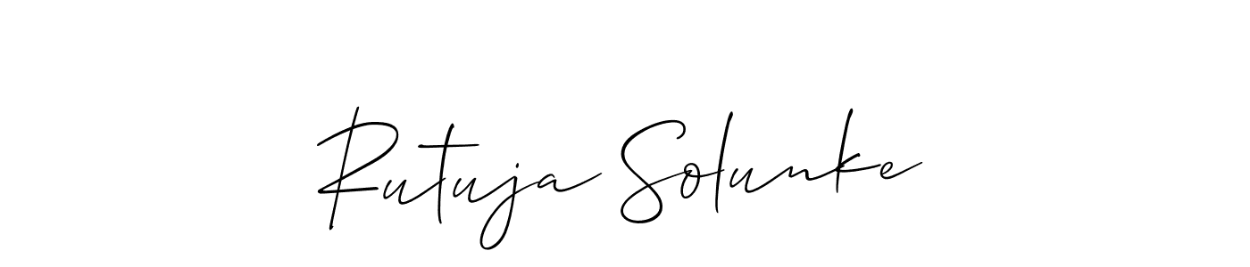 Similarly Allison_Script is the best handwritten signature design. Signature creator online .You can use it as an online autograph creator for name Rutuja Solunke. Rutuja Solunke signature style 2 images and pictures png