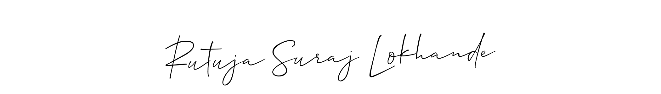 It looks lik you need a new signature style for name Rutuja Suraj Lokhande. Design unique handwritten (Allison_Script) signature with our free signature maker in just a few clicks. Rutuja Suraj Lokhande signature style 2 images and pictures png