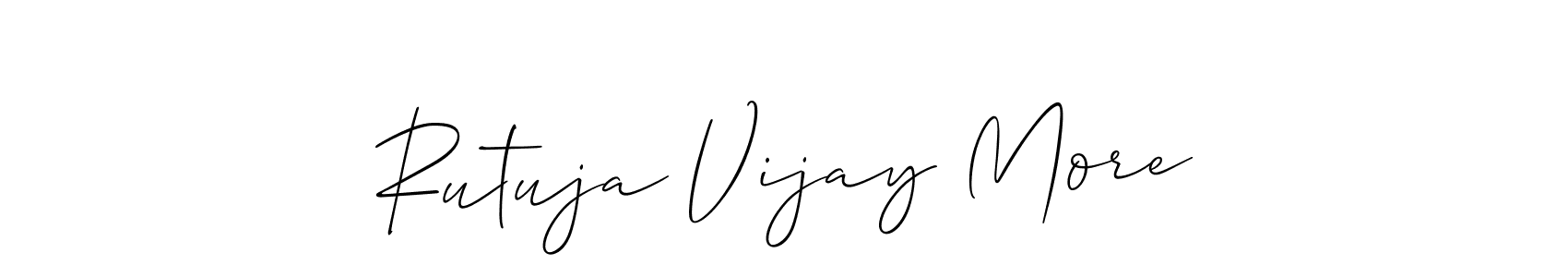 Make a short Rutuja Vijay More signature style. Manage your documents anywhere anytime using Allison_Script. Create and add eSignatures, submit forms, share and send files easily. Rutuja Vijay More signature style 2 images and pictures png