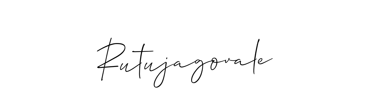 The best way (Allison_Script) to make a short signature is to pick only two or three words in your name. The name Rutujagovale include a total of six letters. For converting this name. Rutujagovale signature style 2 images and pictures png
