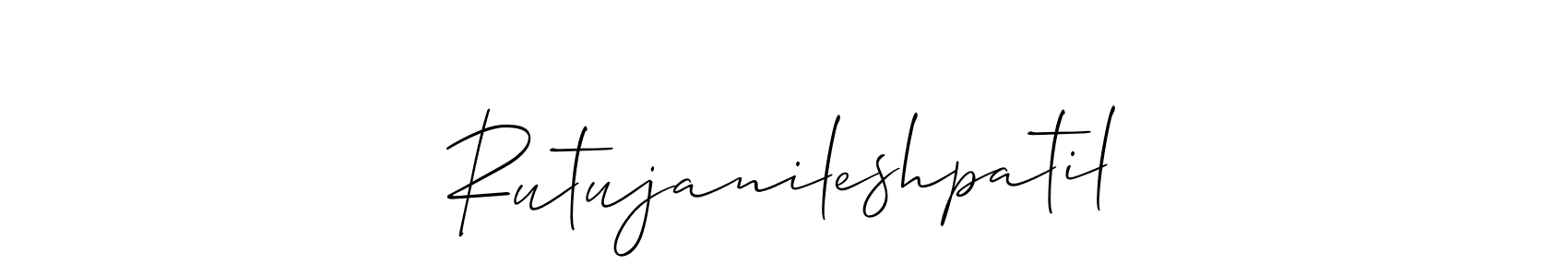 You should practise on your own different ways (Allison_Script) to write your name (Rutujanileshpatil) in signature. don't let someone else do it for you. Rutujanileshpatil signature style 2 images and pictures png