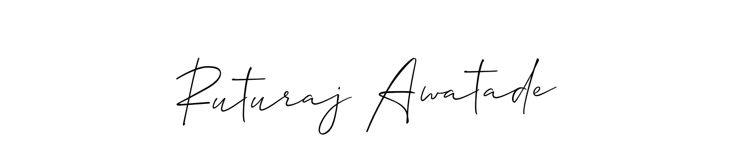 if you are searching for the best signature style for your name Ruturaj Awatade. so please give up your signature search. here we have designed multiple signature styles  using Allison_Script. Ruturaj Awatade signature style 2 images and pictures png