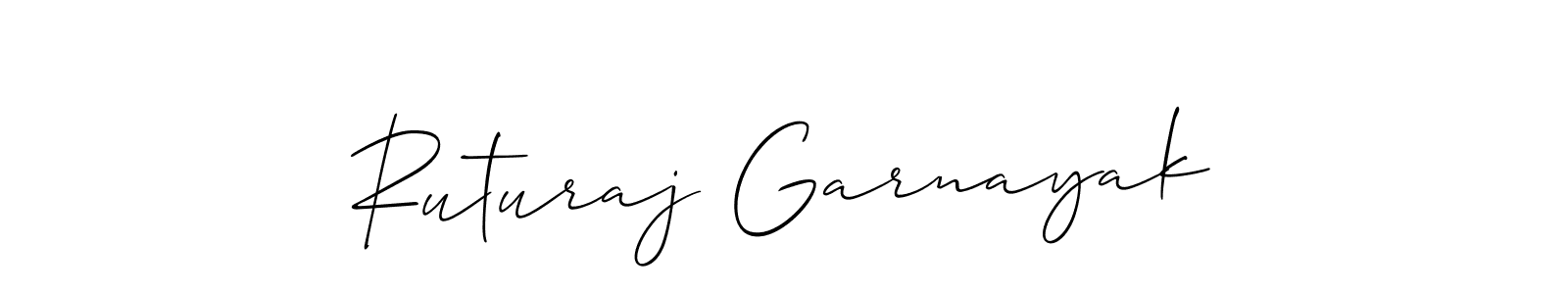 if you are searching for the best signature style for your name Ruturaj Garnayak. so please give up your signature search. here we have designed multiple signature styles  using Allison_Script. Ruturaj Garnayak signature style 2 images and pictures png