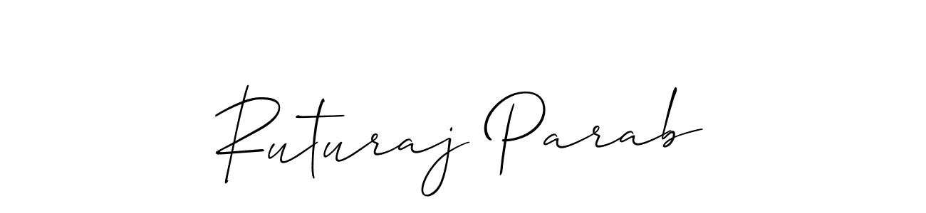 Make a short Ruturaj Parab signature style. Manage your documents anywhere anytime using Allison_Script. Create and add eSignatures, submit forms, share and send files easily. Ruturaj Parab signature style 2 images and pictures png
