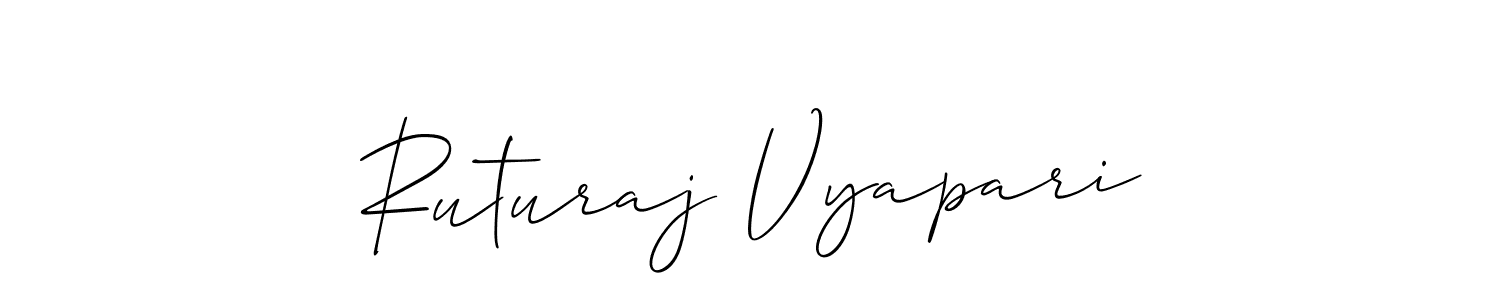 Allison_Script is a professional signature style that is perfect for those who want to add a touch of class to their signature. It is also a great choice for those who want to make their signature more unique. Get Ruturaj Vyapari name to fancy signature for free. Ruturaj Vyapari signature style 2 images and pictures png