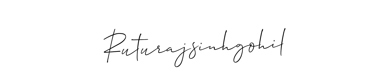 You should practise on your own different ways (Allison_Script) to write your name (Ruturajsinhgohil) in signature. don't let someone else do it for you. Ruturajsinhgohil signature style 2 images and pictures png