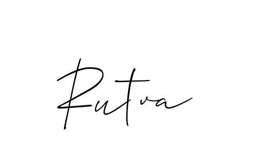 The best way (Allison_Script) to make a short signature is to pick only two or three words in your name. The name Rutva include a total of six letters. For converting this name. Rutva signature style 2 images and pictures png