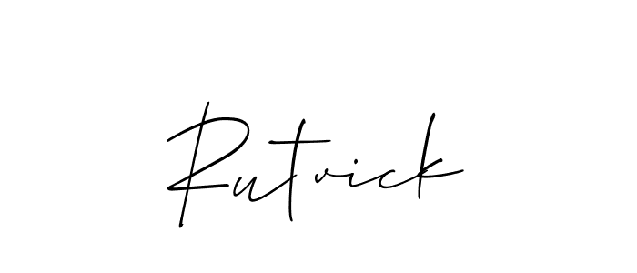 How to make Rutvick signature? Allison_Script is a professional autograph style. Create handwritten signature for Rutvick name. Rutvick signature style 2 images and pictures png