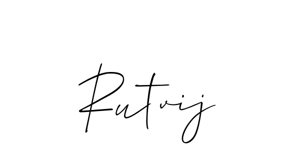 Make a beautiful signature design for name Rutvij. Use this online signature maker to create a handwritten signature for free. Rutvij signature style 2 images and pictures png