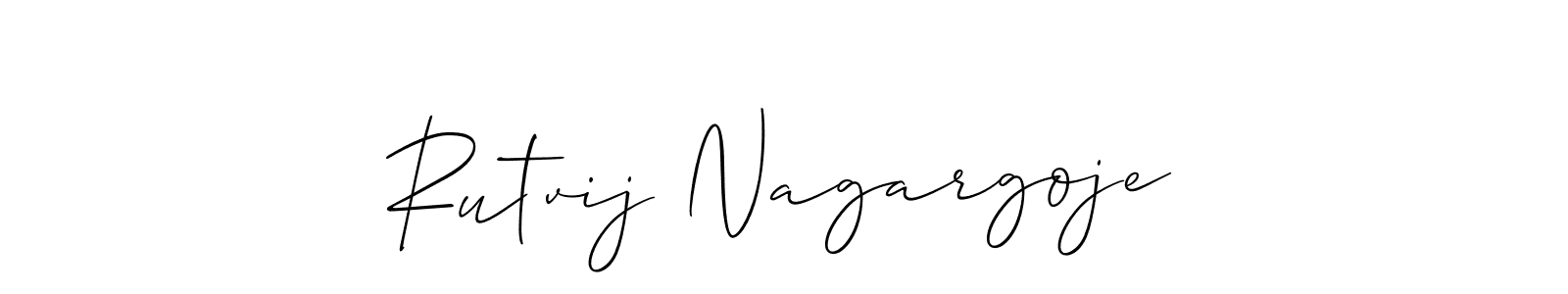 It looks lik you need a new signature style for name Rutvij Nagargoje. Design unique handwritten (Allison_Script) signature with our free signature maker in just a few clicks. Rutvij Nagargoje signature style 2 images and pictures png