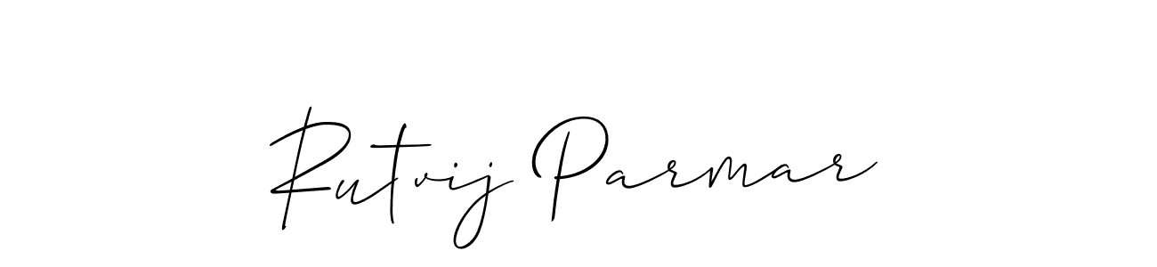Also we have Rutvij Parmar name is the best signature style. Create professional handwritten signature collection using Allison_Script autograph style. Rutvij Parmar signature style 2 images and pictures png