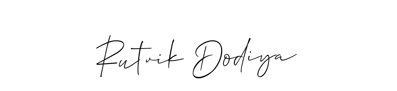 Create a beautiful signature design for name Rutvik Dodiya. With this signature (Allison_Script) fonts, you can make a handwritten signature for free. Rutvik Dodiya signature style 2 images and pictures png