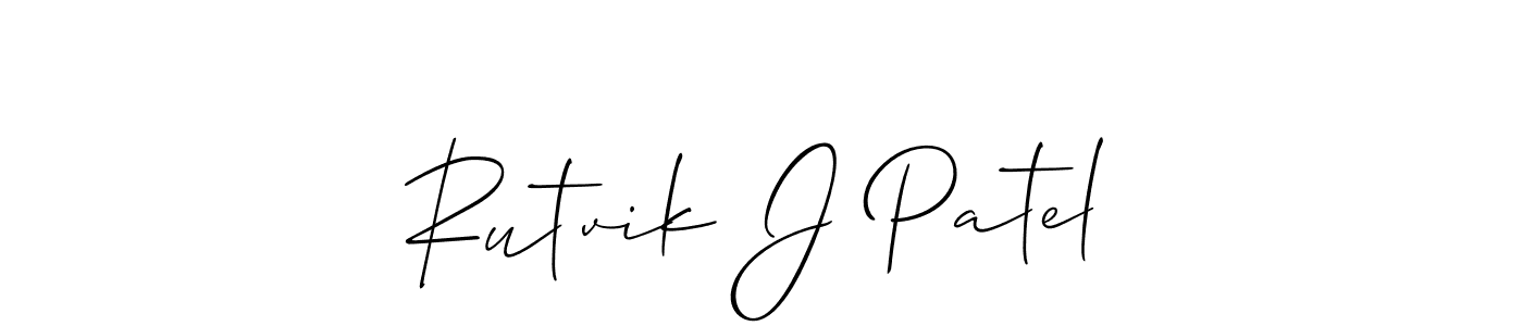 The best way (Allison_Script) to make a short signature is to pick only two or three words in your name. The name Rutvik J Patel include a total of six letters. For converting this name. Rutvik J Patel signature style 2 images and pictures png