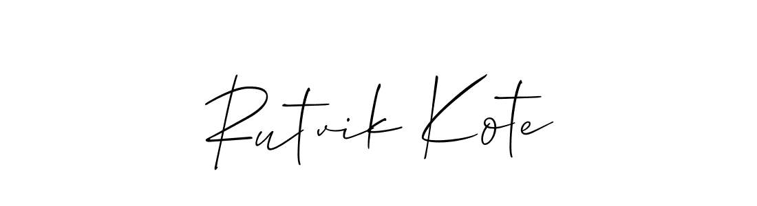 Also You can easily find your signature by using the search form. We will create Rutvik Kote name handwritten signature images for you free of cost using Allison_Script sign style. Rutvik Kote signature style 2 images and pictures png
