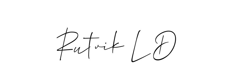 Use a signature maker to create a handwritten signature online. With this signature software, you can design (Allison_Script) your own signature for name Rutvik L D. Rutvik L D signature style 2 images and pictures png