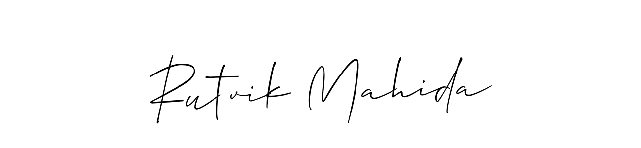 How to make Rutvik Mahida signature? Allison_Script is a professional autograph style. Create handwritten signature for Rutvik Mahida name. Rutvik Mahida signature style 2 images and pictures png