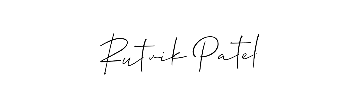 How to make Rutvik Patel signature? Allison_Script is a professional autograph style. Create handwritten signature for Rutvik Patel name. Rutvik Patel signature style 2 images and pictures png