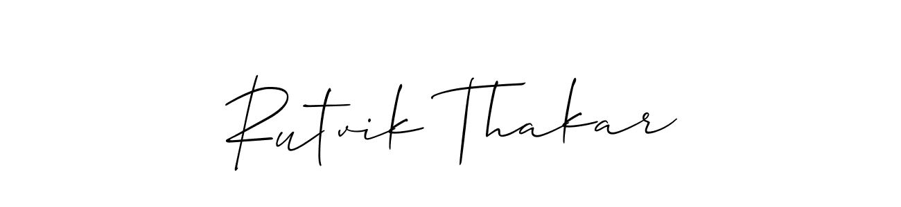 Create a beautiful signature design for name Rutvik Thakar. With this signature (Allison_Script) fonts, you can make a handwritten signature for free. Rutvik Thakar signature style 2 images and pictures png