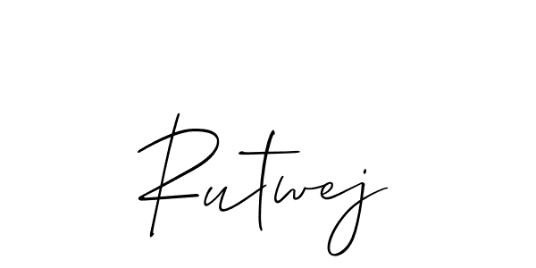 Create a beautiful signature design for name Rutwej. With this signature (Allison_Script) fonts, you can make a handwritten signature for free. Rutwej signature style 2 images and pictures png