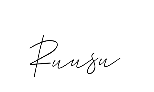 Design your own signature with our free online signature maker. With this signature software, you can create a handwritten (Allison_Script) signature for name Ruusu. Ruusu signature style 2 images and pictures png