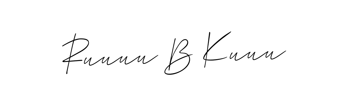 Allison_Script is a professional signature style that is perfect for those who want to add a touch of class to their signature. It is also a great choice for those who want to make their signature more unique. Get Ruuuu B Kuuu name to fancy signature for free. Ruuuu B Kuuu signature style 2 images and pictures png