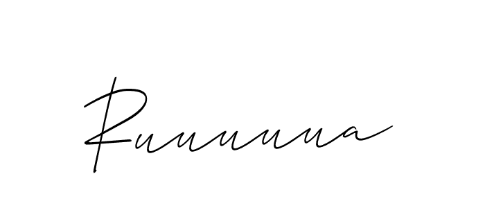 Use a signature maker to create a handwritten signature online. With this signature software, you can design (Allison_Script) your own signature for name Ruuuuua. Ruuuuua signature style 2 images and pictures png