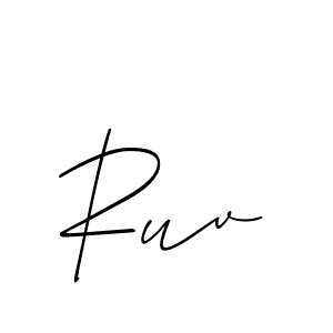 Design your own signature with our free online signature maker. With this signature software, you can create a handwritten (Allison_Script) signature for name Ruv. Ruv signature style 2 images and pictures png