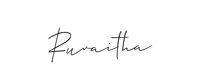 You should practise on your own different ways (Allison_Script) to write your name (Ruvaitha) in signature. don't let someone else do it for you. Ruvaitha signature style 2 images and pictures png