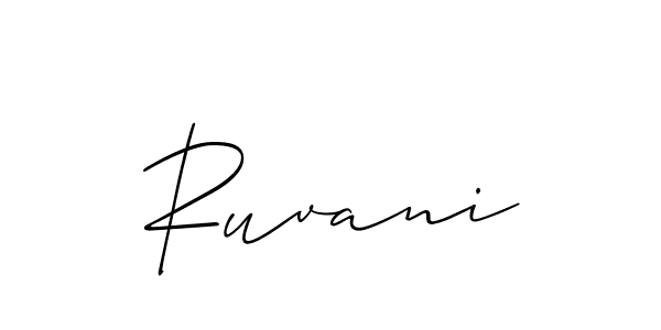 How to make Ruvani signature? Allison_Script is a professional autograph style. Create handwritten signature for Ruvani name. Ruvani signature style 2 images and pictures png