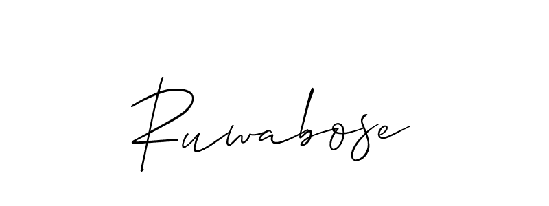 Make a short Ruwabose signature style. Manage your documents anywhere anytime using Allison_Script. Create and add eSignatures, submit forms, share and send files easily. Ruwabose signature style 2 images and pictures png