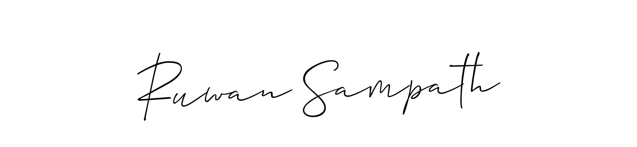 Allison_Script is a professional signature style that is perfect for those who want to add a touch of class to their signature. It is also a great choice for those who want to make their signature more unique. Get Ruwan Sampath name to fancy signature for free. Ruwan Sampath signature style 2 images and pictures png