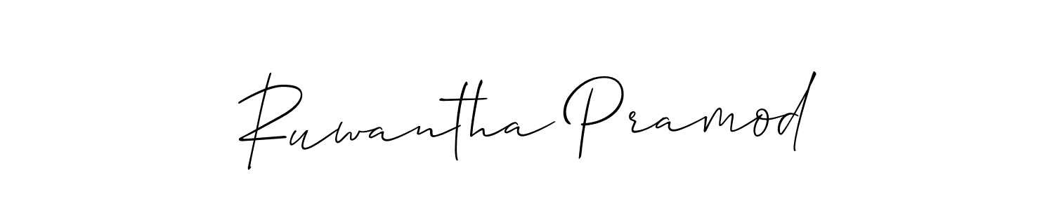 Allison_Script is a professional signature style that is perfect for those who want to add a touch of class to their signature. It is also a great choice for those who want to make their signature more unique. Get Ruwantha Pramod name to fancy signature for free. Ruwantha Pramod signature style 2 images and pictures png