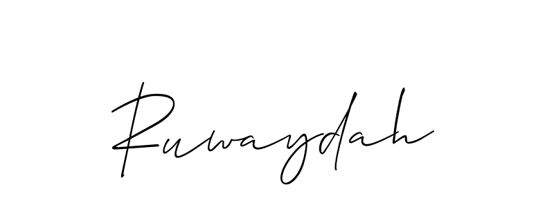 How to make Ruwaydah name signature. Use Allison_Script style for creating short signs online. This is the latest handwritten sign. Ruwaydah signature style 2 images and pictures png